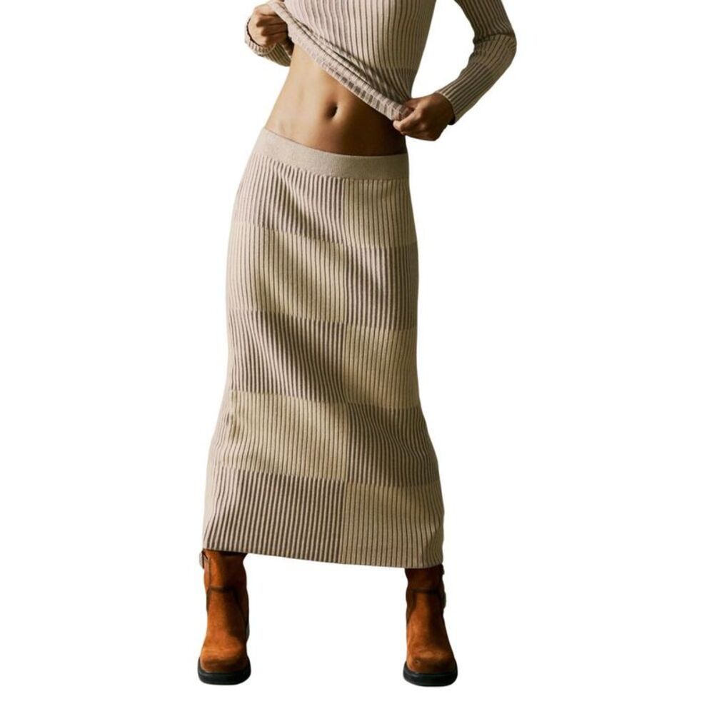 Desigual Beige Viscose Long Women's Skirt
